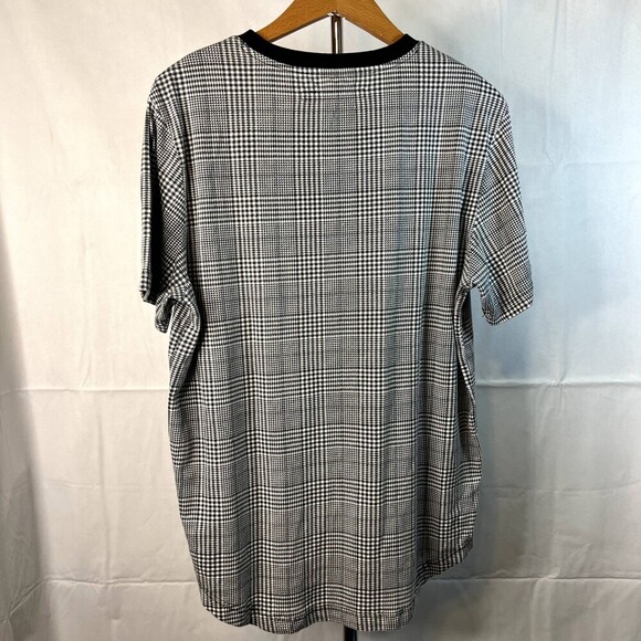 Edgar and Ash Scoop Neck Grid Pattern Short Sleeve Retro T-shirt Size Medium - Picture 4 of 8